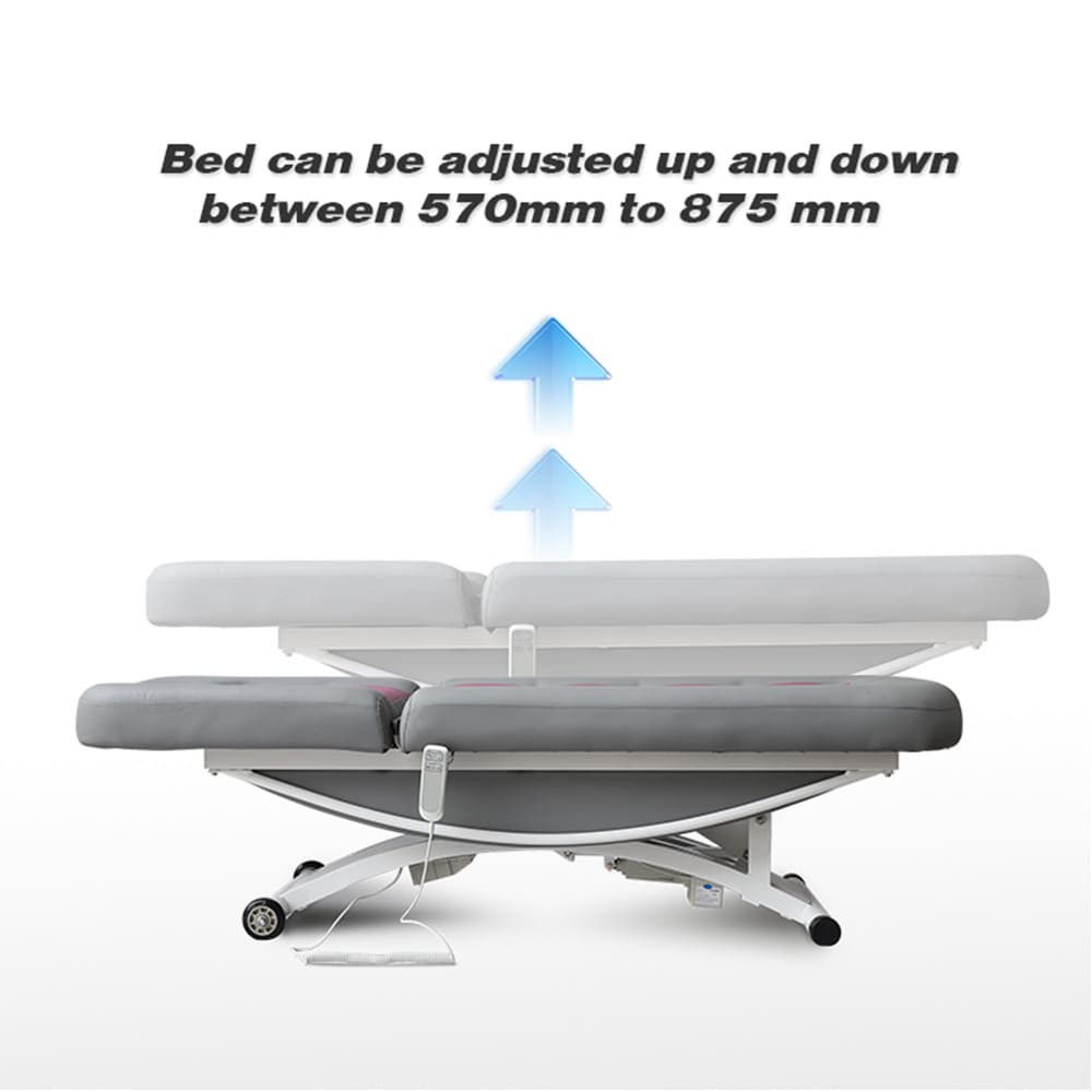 Heavy Duty Electric Massage Table Grey Stationary Spa Bed