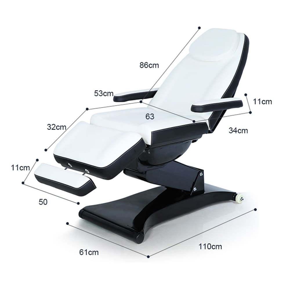 White and Black Electric Esthetician Table Beauty Bed Facial Chair 