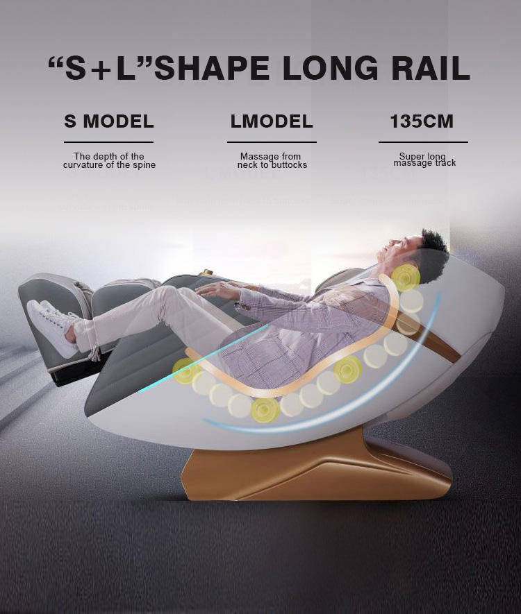 sl shape long rail massage chair