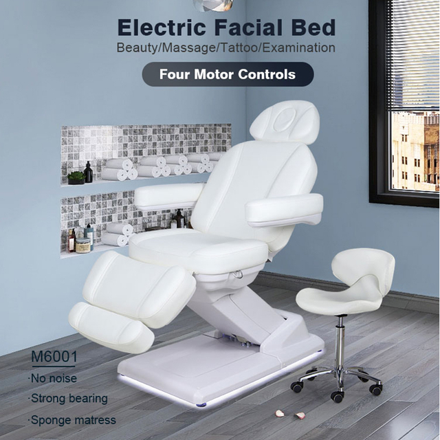 Electric Lift Massage Table Beauty Salon Esthetician White Facial Bed - Kangmei