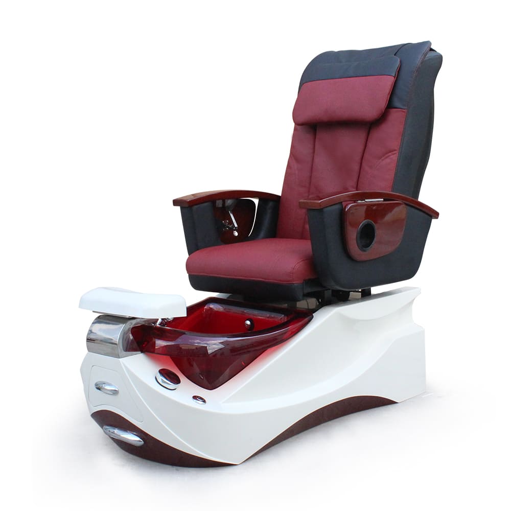 wine red pedicure chair