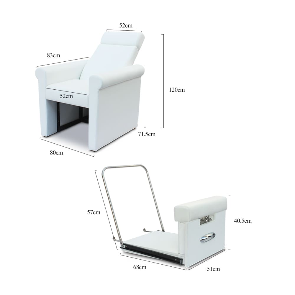 Portable White Pedicure Spa Chair No Plumbing - Kangmei
