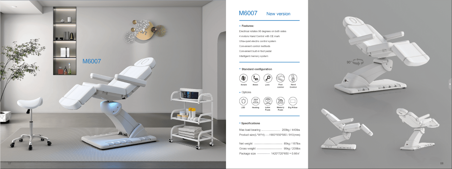 M6007 electric beauty bed description