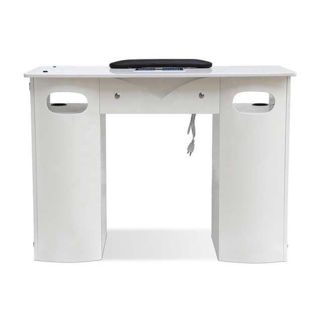 White Manicure Table Nail Desk Station with Drawers - Kangmei