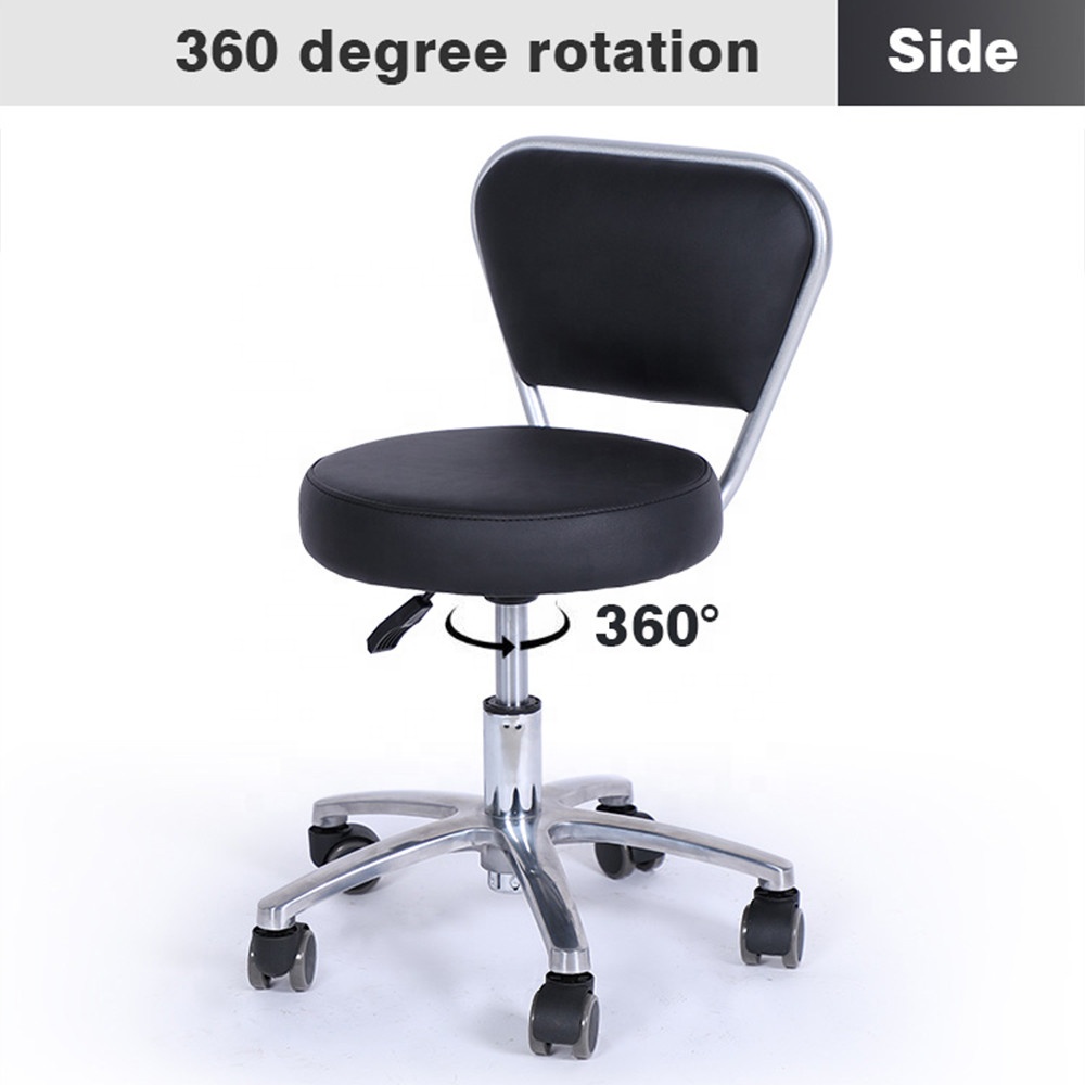 Modern Cheap Beauty Salon Bar Furniture Adjustable Hydraulic Rotating Gas Lift Pedicure Technician Stool Chairs with Back