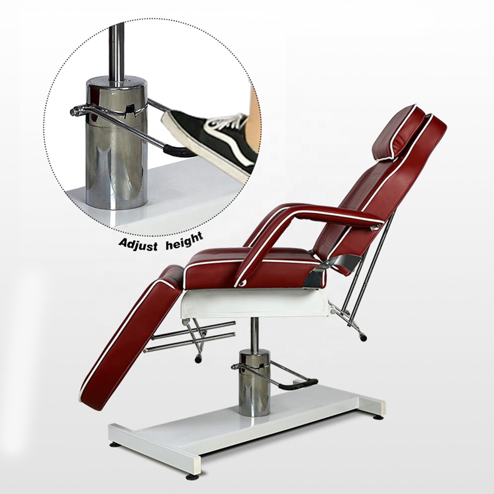 Red Adjustable Waxing Bed Hydraulic Massage TableTattoo Chair