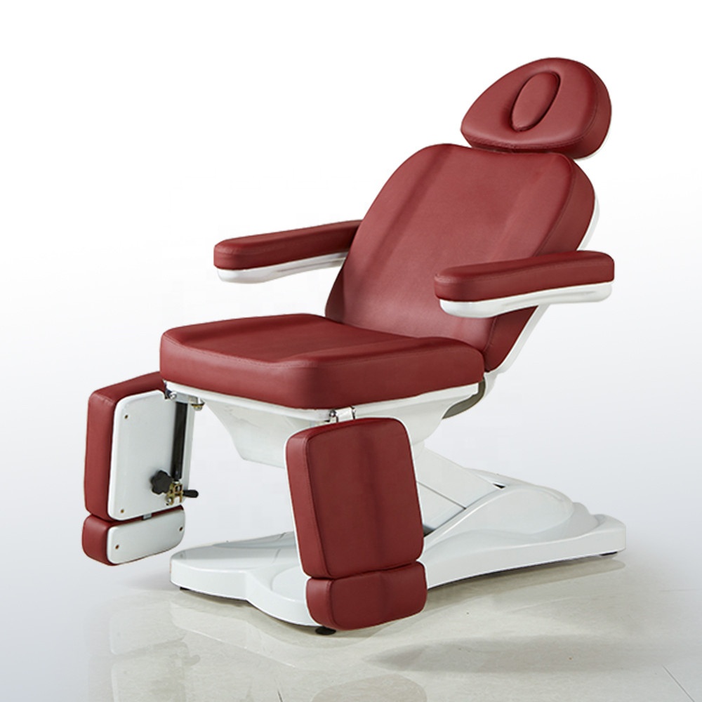 Red Electric Massage Table Facial Bed Pedicure Podiatry Tattoo Chair