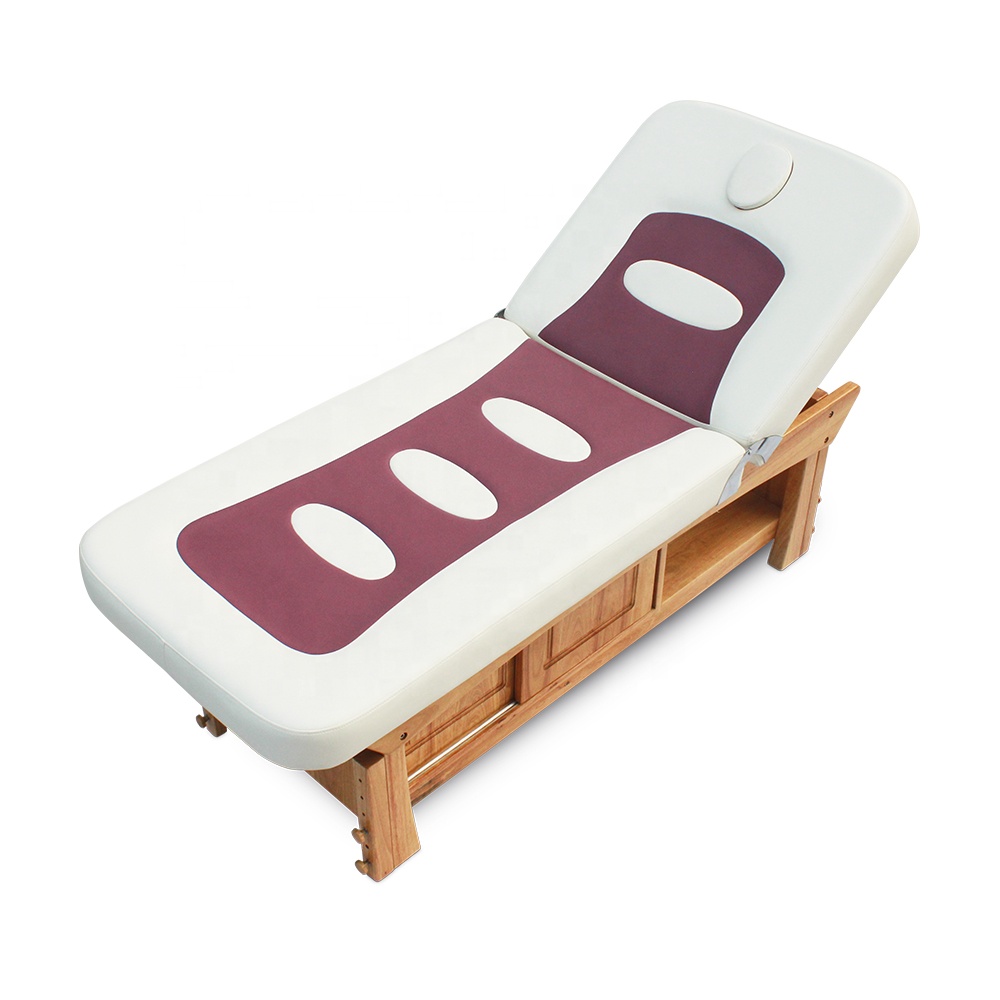 Stationary Spa Facial Treatment Table Thai Massage Bed with Storage