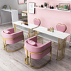 Modern Luxury Pink Manicure Table Nail Tech Desk Station - kangmei