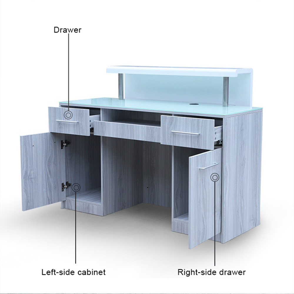 Modern Grey Front Recpetion Desk for Salon - Kangmei