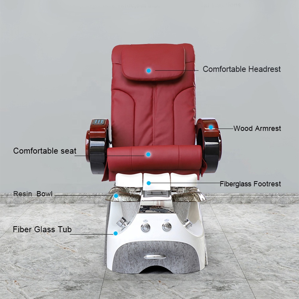 Red Nail Salon Massage Pedicure Chair for Sale - Kangmei