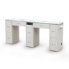 Marble Double Manicure Table Nail Desk Station with Fan - Kangmei