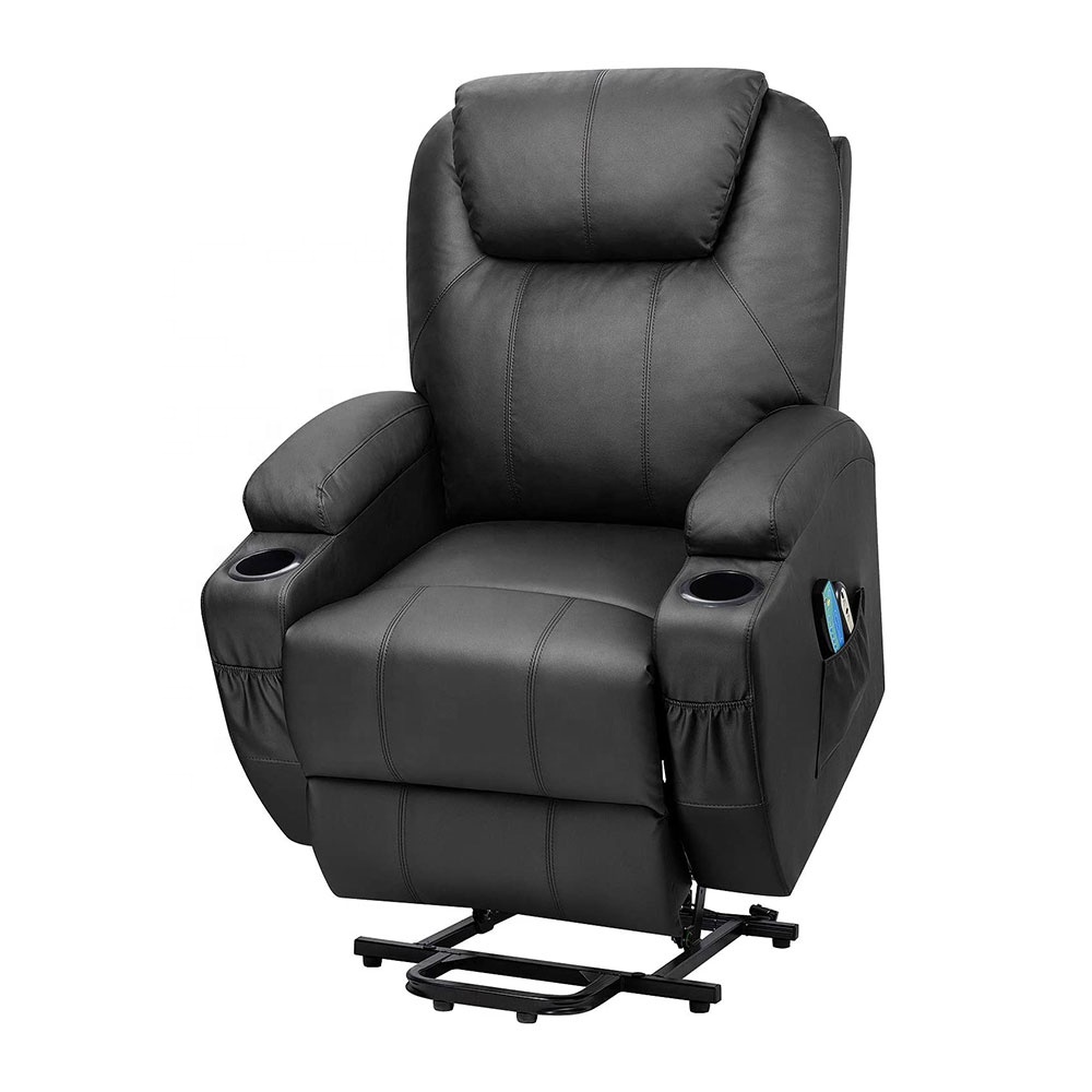 Black Powerlift Recliner Chair with Heat and Massage