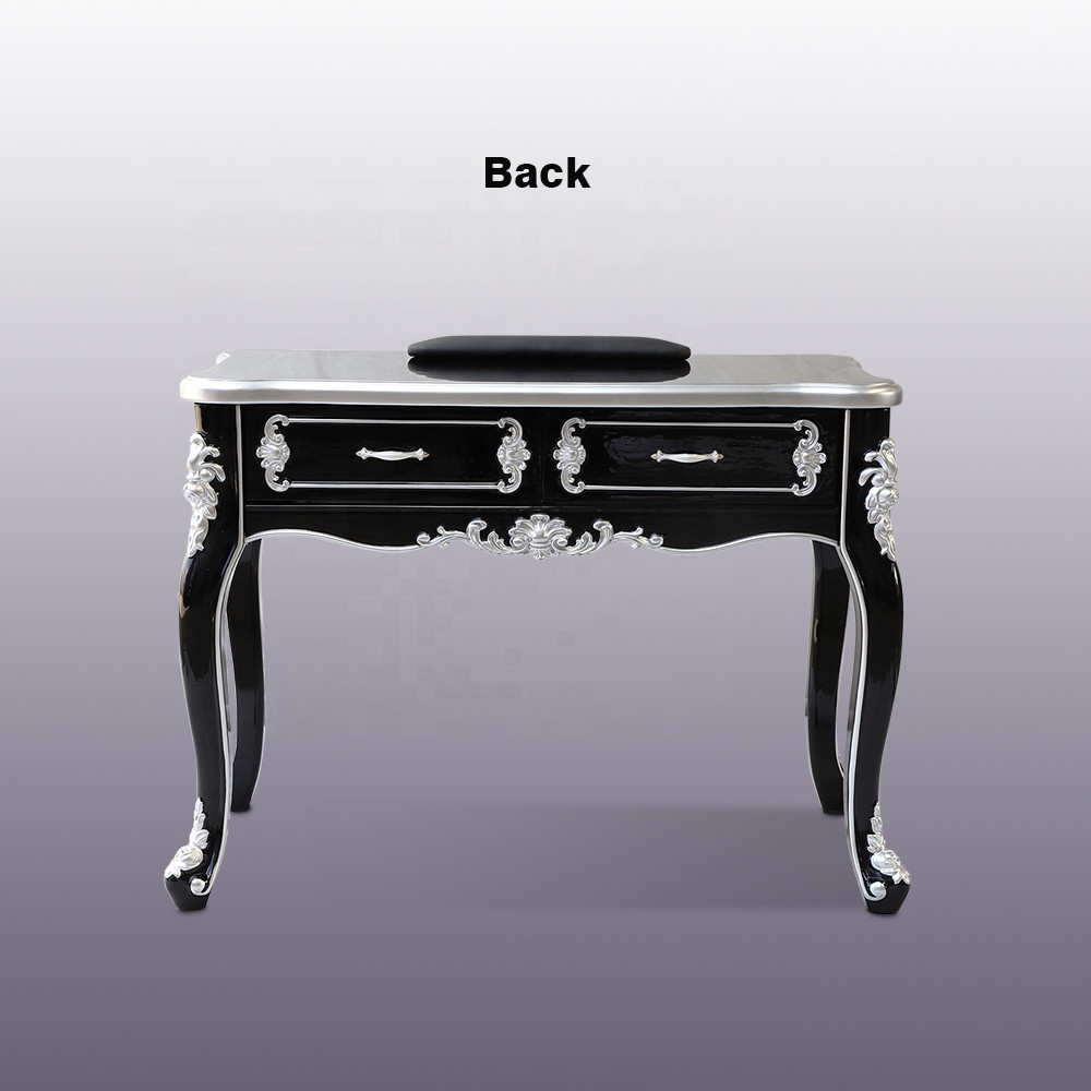 Black Luxury Vintage Nail Desk Station Manicure Table - Kangmei