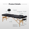 Therapy Spa Treatment Salon Adjustable 3 Folding Solid Wood Beauty Lightweight Tattoo Facial Couch Table Portable Massage Bed