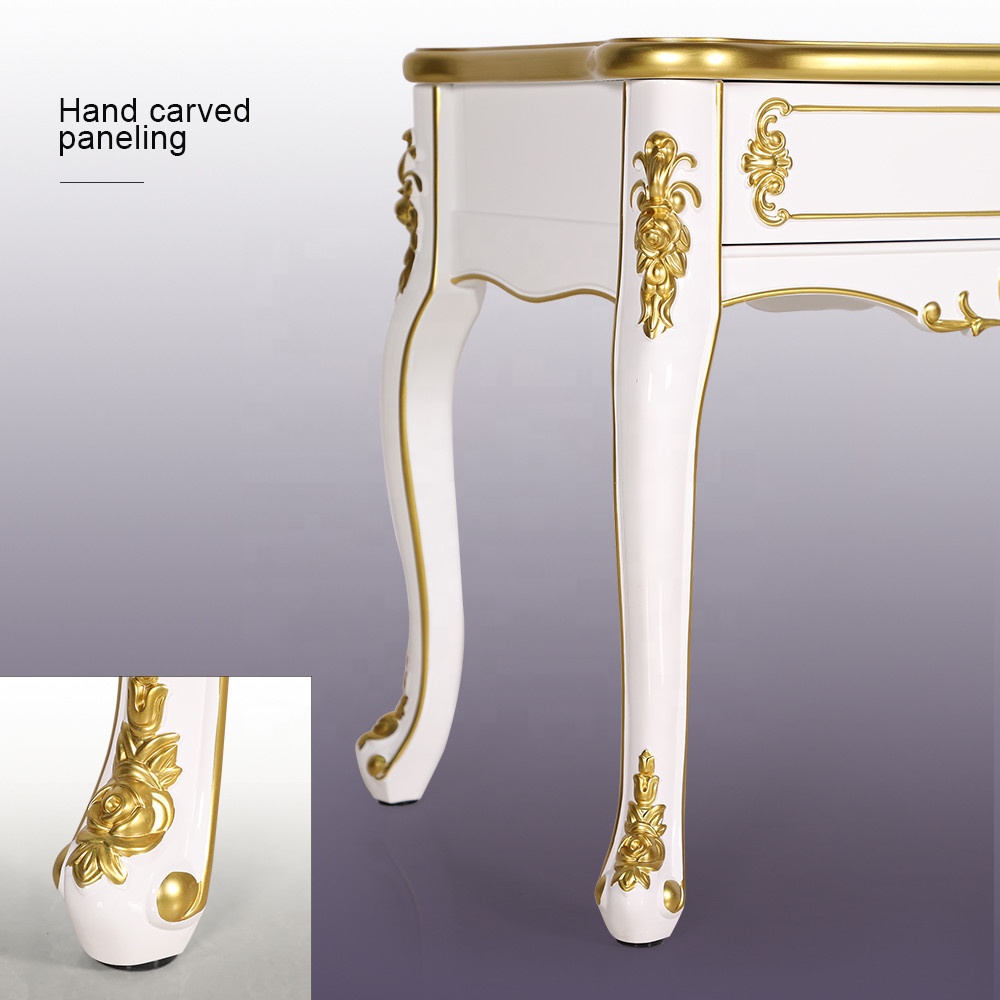 White Vintage Royal Antique Nail Desk Manicure Table - Kangmei